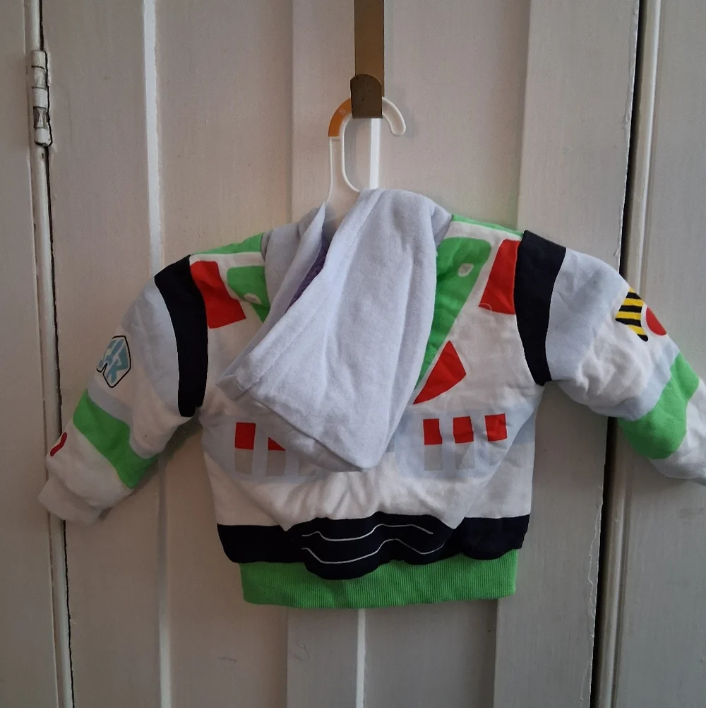 Disney Pixar TOY STORY BUZZ LIGHTYEAR Sherpa Lined Full Zip Up Hooded Jacket